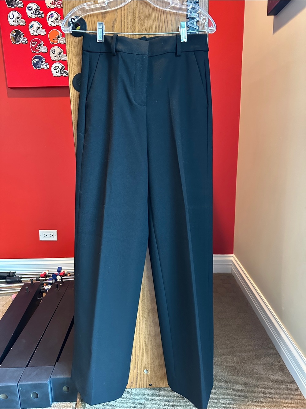 J. Crew Black Wide-Leg Carreman Trousers in new condition.